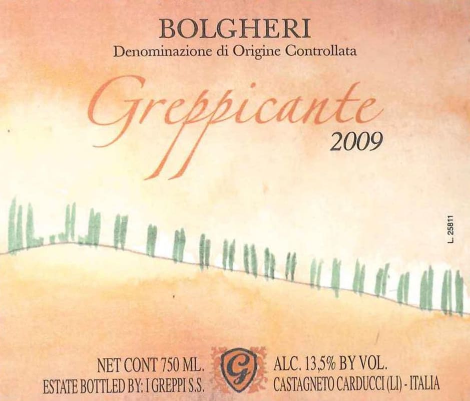 I Greppi Greppicante Bolgheri 2009 Front Label