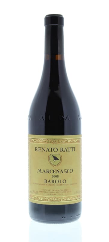Renato Ratti Marcenasco Barolo 2008 Front Bottle Shot