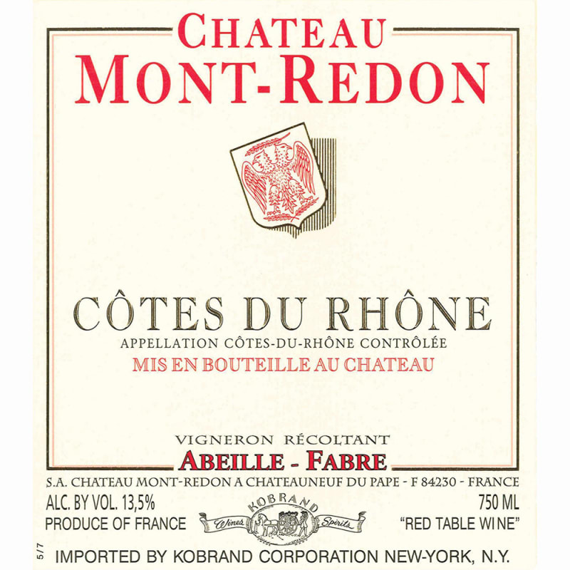 Chateau Mont-Redon Cotes du Rhone 2011 Front Label