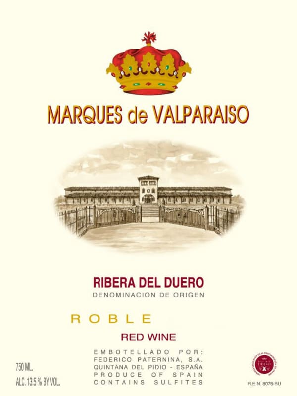 Paternina Marques de Valparaiso Roble 2011 Front Label