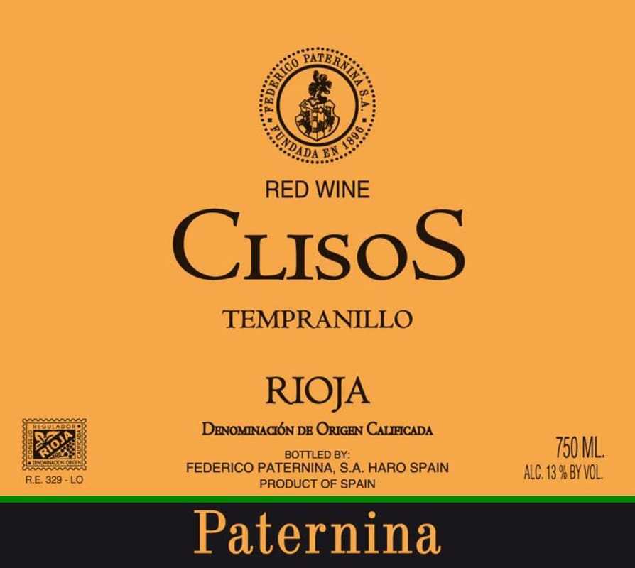 Paternina Clisos 2011 Front Label