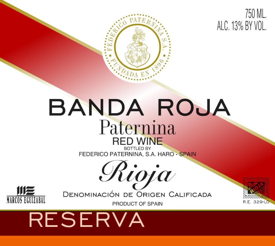 Paternina Banda Roja Reserva 2011 Front Label