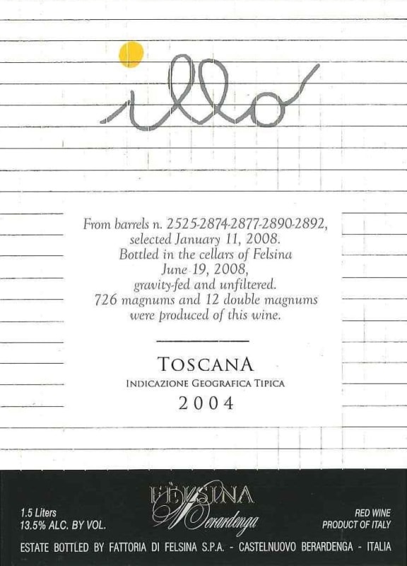 Felsina Toscana Berardenga Illo 2004 Front Label
