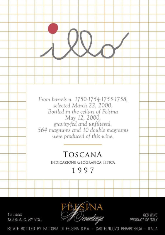Felsina Toscana Berardenga Illo 1997 Front Label