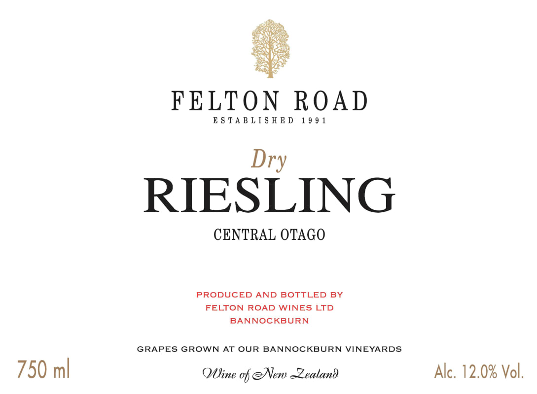 Felton Road Dry Riesling 2015 Front Label