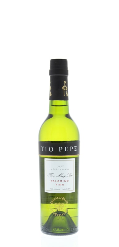 Gonzalez Byass Tio Pepe Fino Sherry (375ML half-bottle) Front Bottle Shot