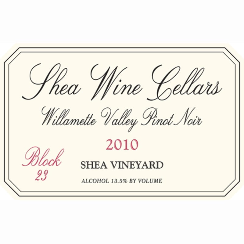 Shea Block 23 Pinot Noir 2010 Front Label