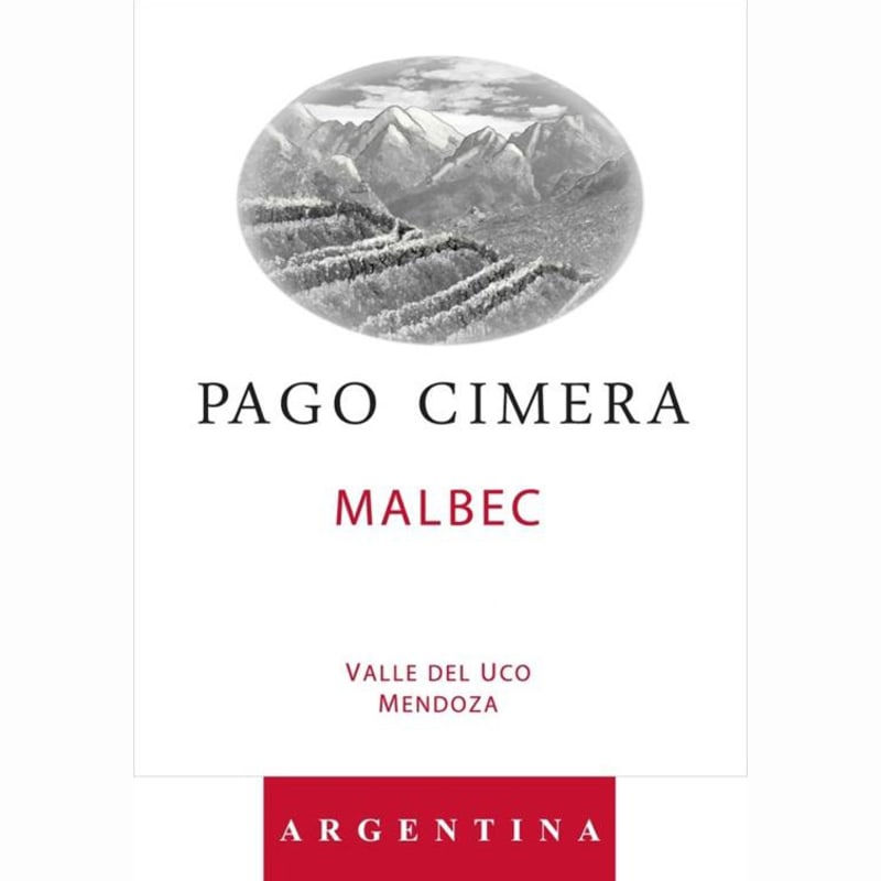 Pago Cimera Malbec 2010 Front Label