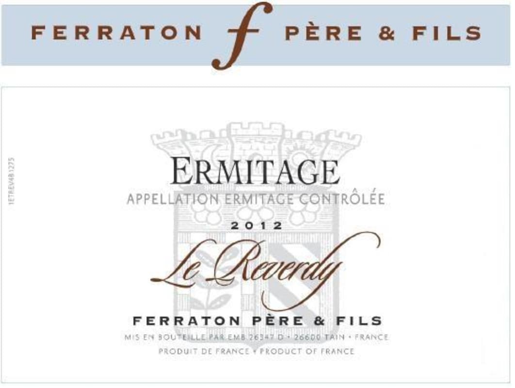 Ferraton Pere & Fils Ermitage Le Reverdy 2012 Front Label