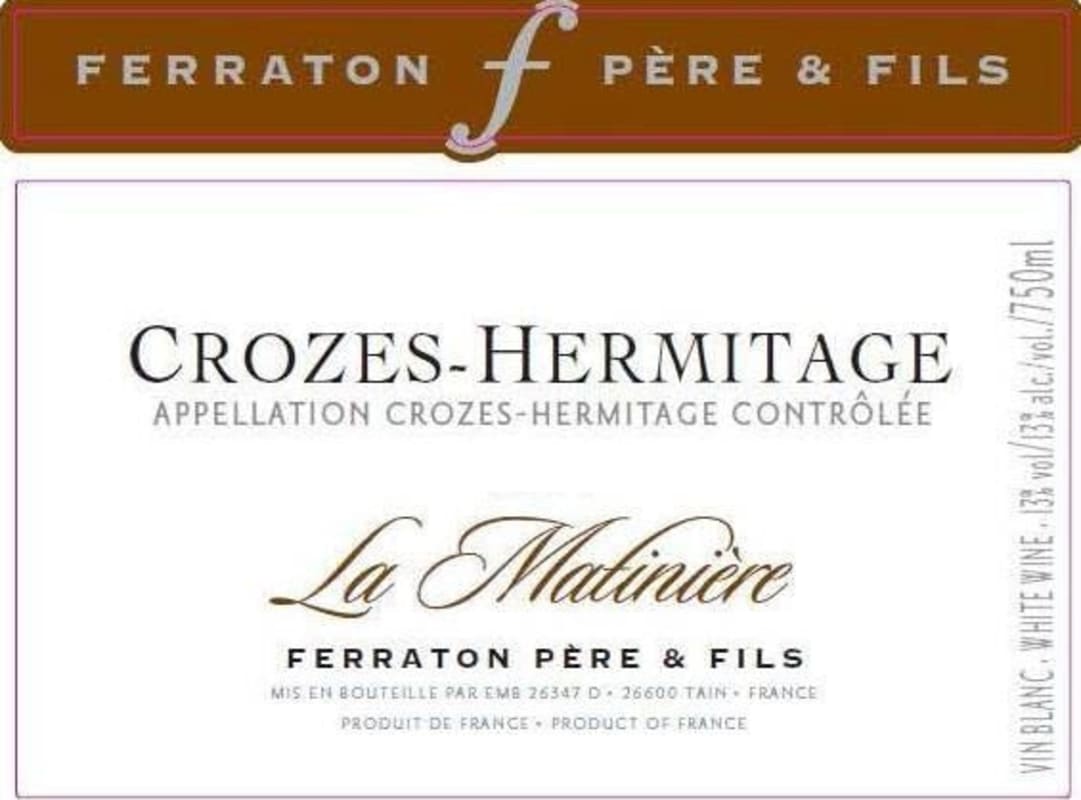 Ferraton Pere & Fils Crozes-Hermitage La Matiniere Blanc 2010 Front Label