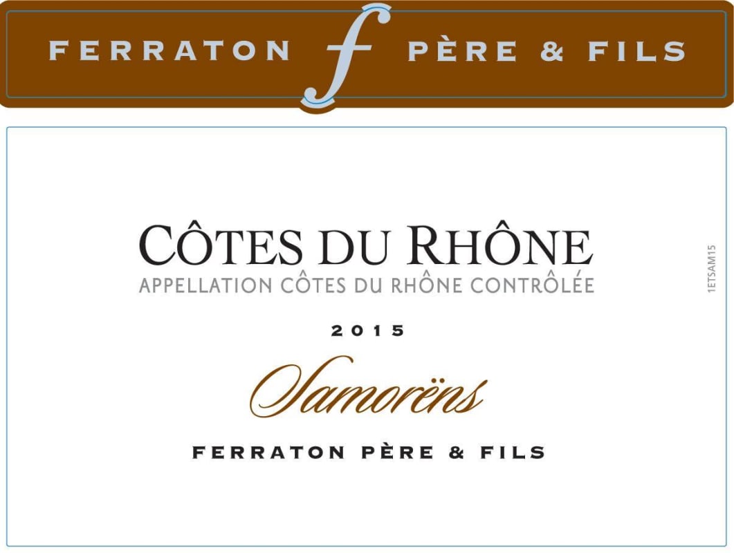 Ferraton Pere & Fils Cotes du Rhone Samorens Blanc 2015 Front Label
