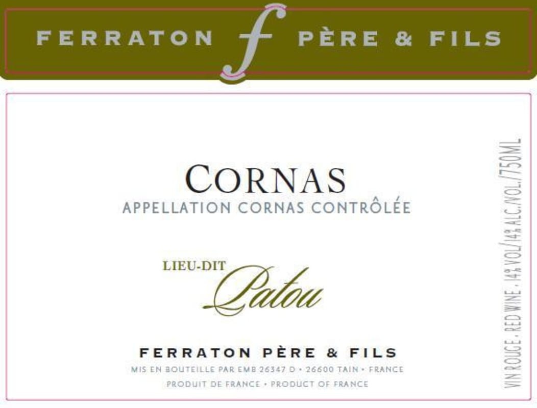Ferraton Pere & Fils Cornas Lieu-dit Patou 2010 Front Label