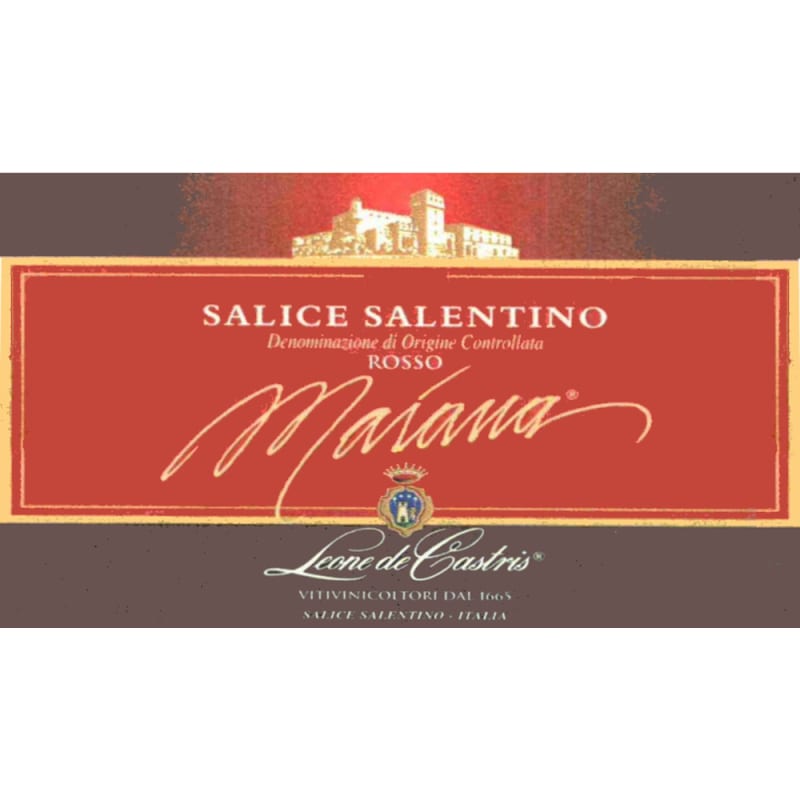 Leone de Castris Salice Salentino Rosso Maiana 2008 Front Label