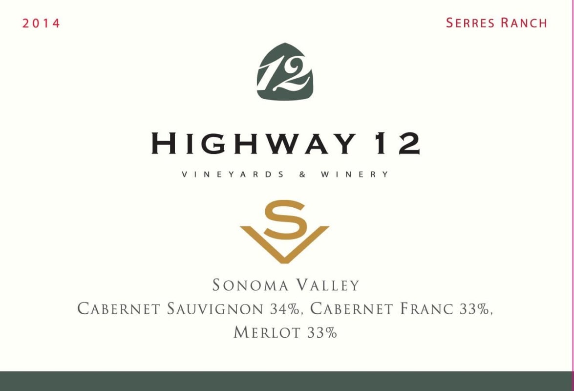 Highway 12 Serres Ranch Bordeaux Blend 2014 Front Label