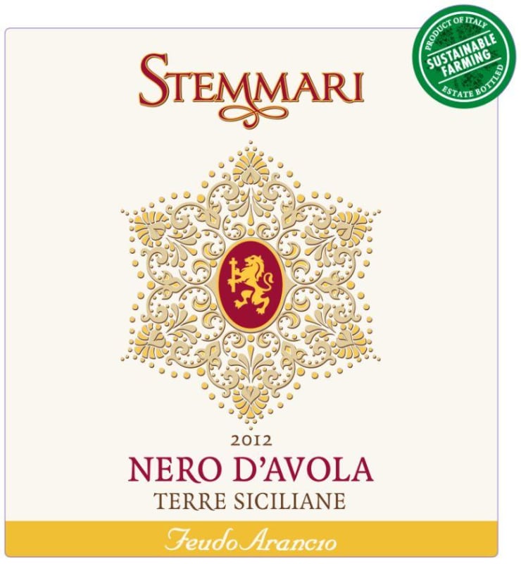 Arancio Stemmari Nero d'Avola 2012 Front Label
