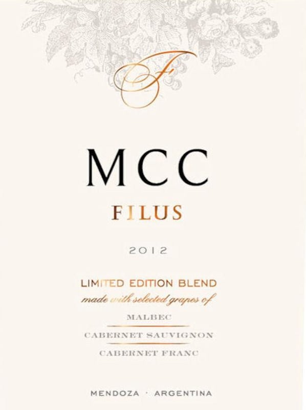 Filus MCC Limited Edition Blend 2012 Front Label