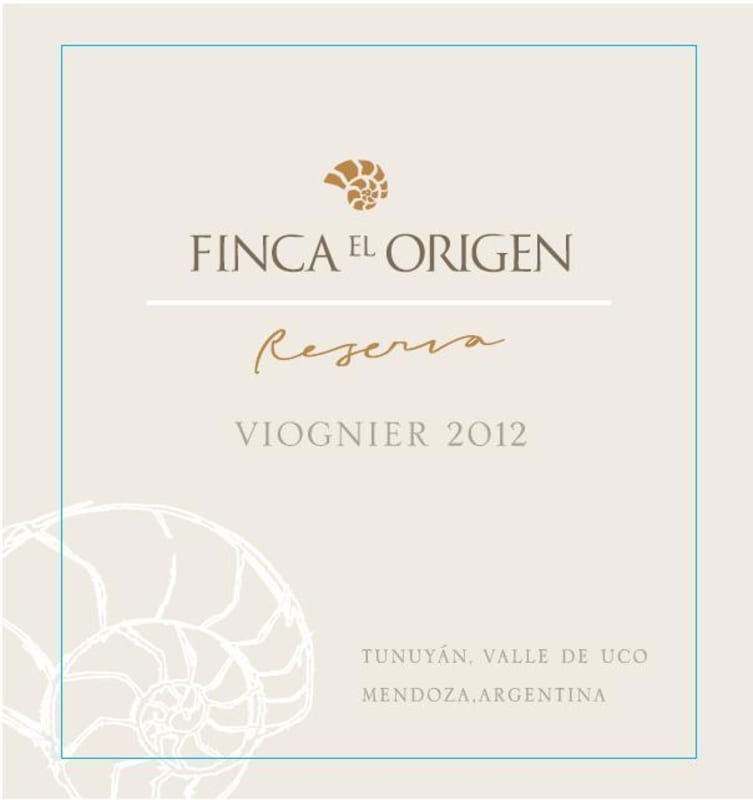 Finca El Origen Reserva Viognier 2012 Front Label