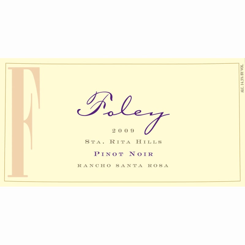 Foley Estate Winery Sta. Rita Hills Pinot Noir 2010 Front Label