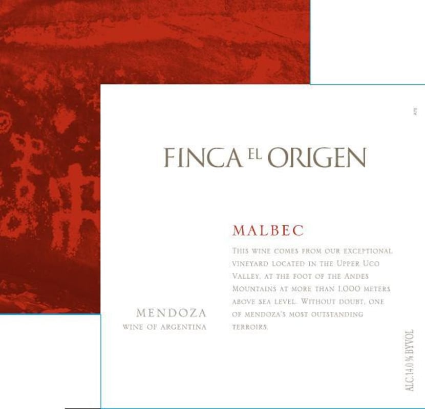 Finca El Origen Malbec 2015 Front Label