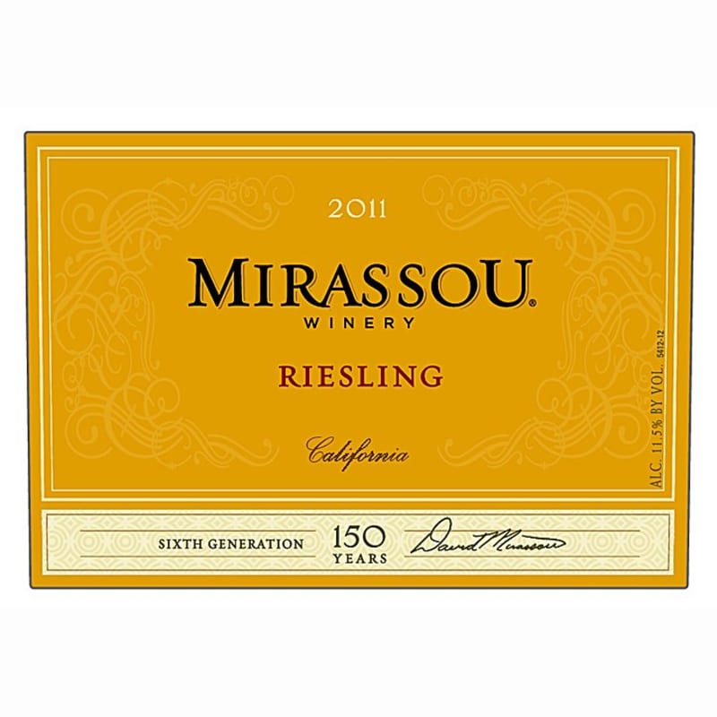 Mirassou Riesling 2011 Front Label