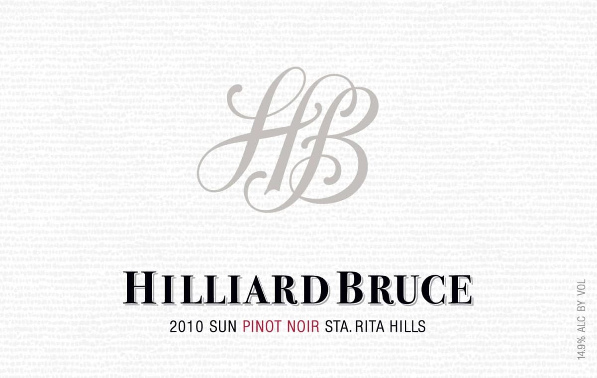 Hilliard Bruce Sun Pinot Noir 2010 Front Label