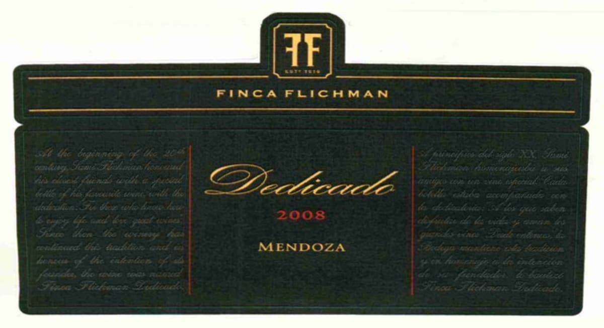 Finca Flichman Dedicado 2008 Front Label