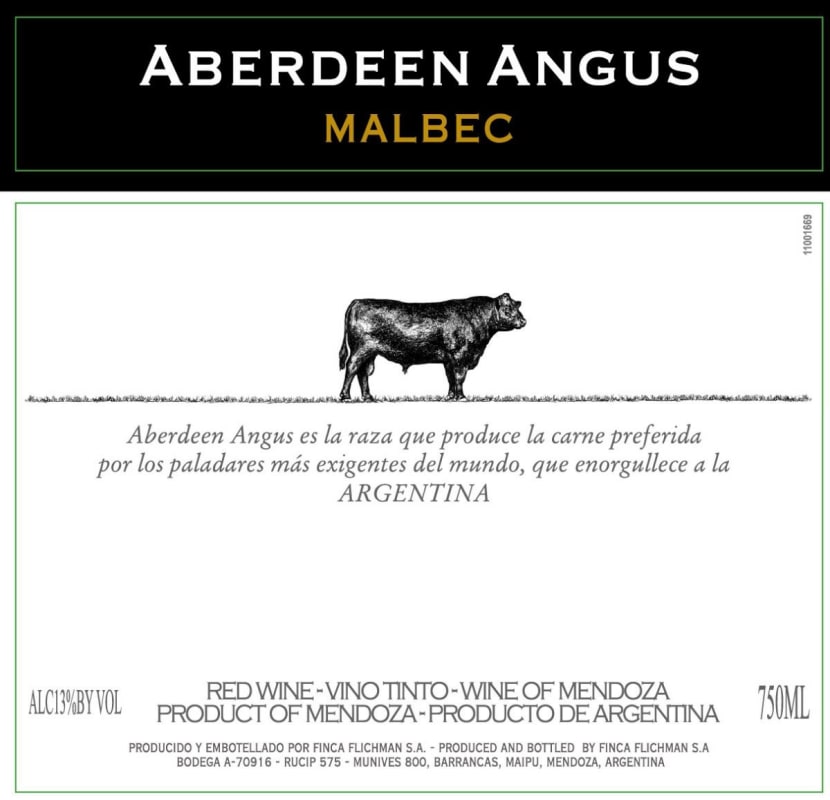 Finca Flichman Aberdeen Angus Malbec 2014 Front Label