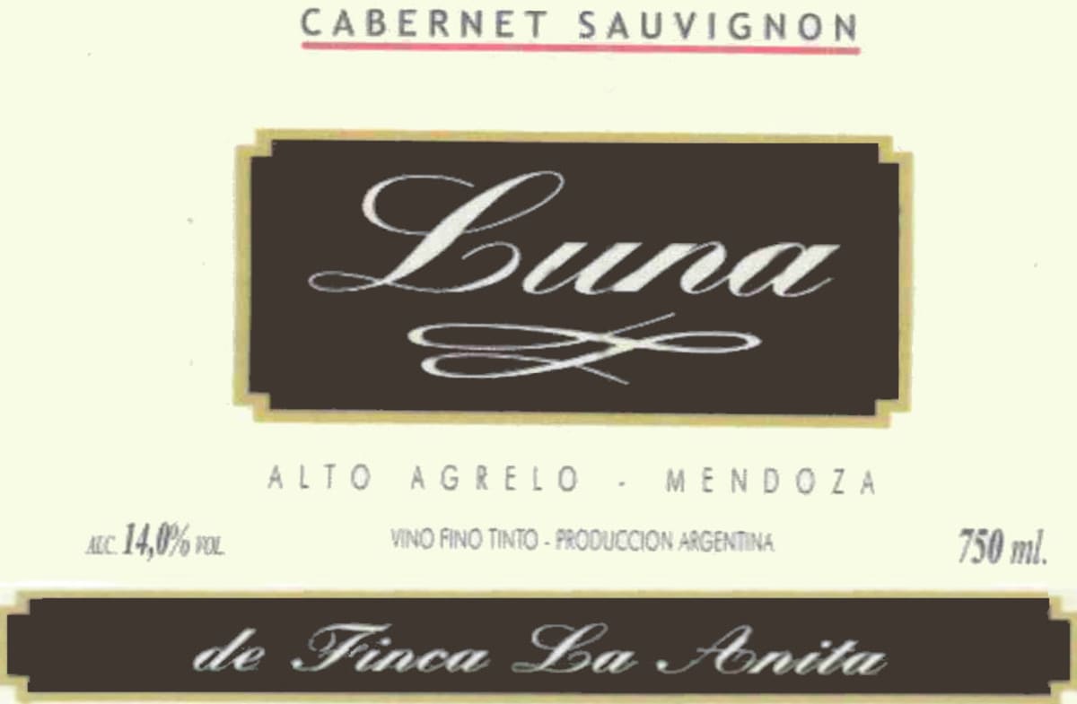 Finca La Anita Luna Cabernet Sauvignon 2013 Front Label