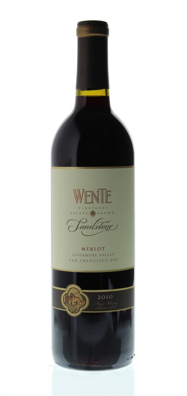 Wente Sandstone Merlot 2010 Front Bottle Shot