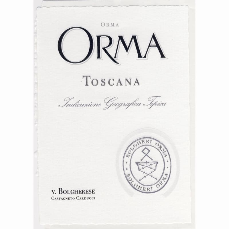 Orma Toscana 2009 Front Label