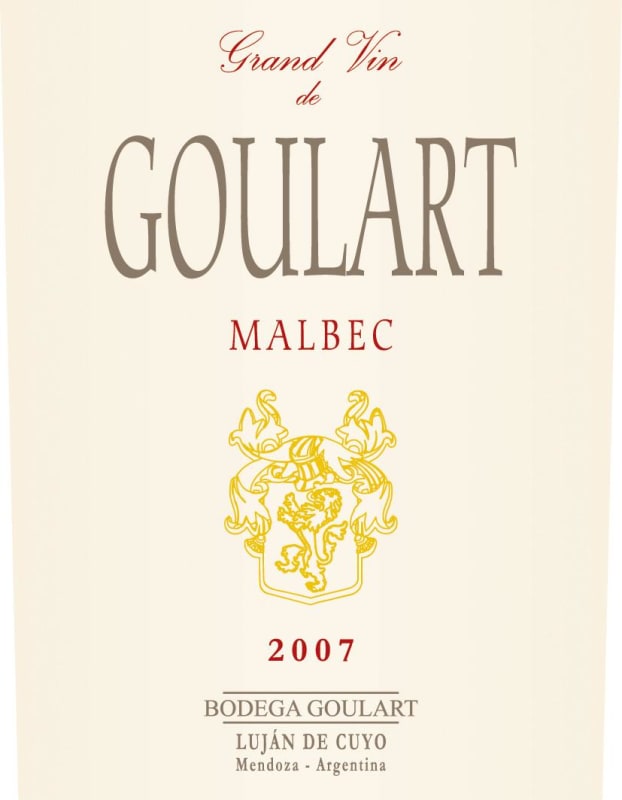 Bodega Goulart Grand Vin de Goulart Malbec 2007 Front Label