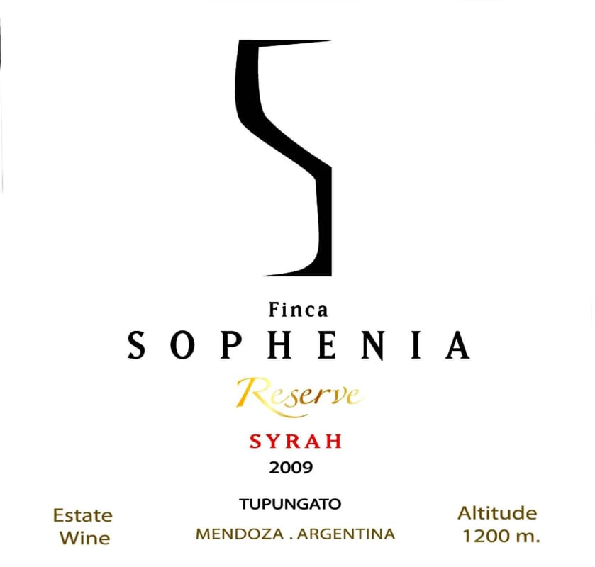 Finca Sophenia Reserve Syrah 2009 Front Label