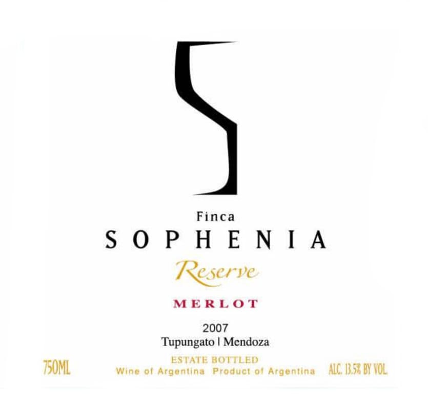Finca Sophenia Reserve Merlot 2007 Front Label