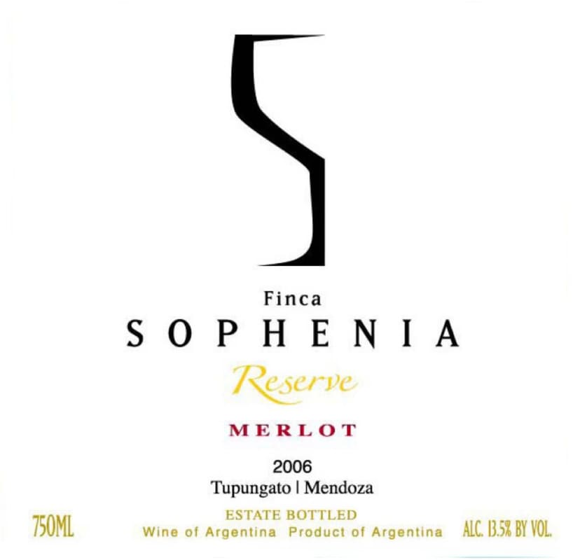Finca Sophenia Reserve Merlot 2006 Front Label