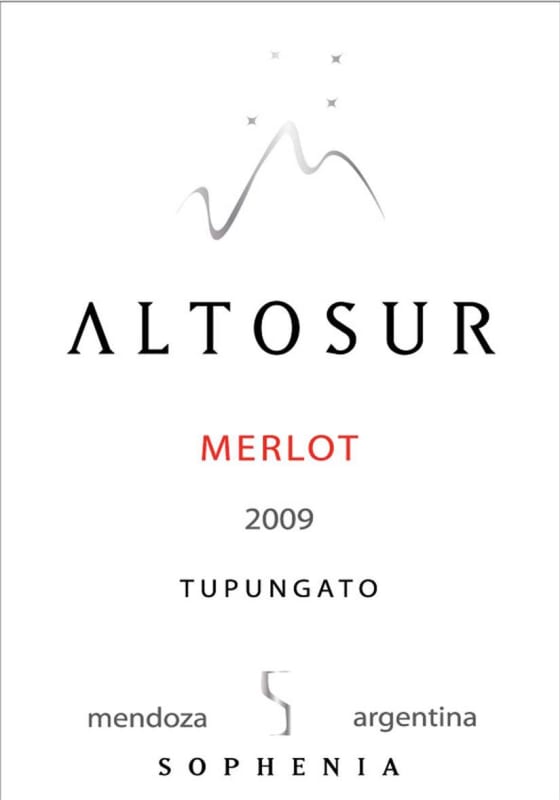 Finca Sophenia Altosur Merlot 2009 Front Label