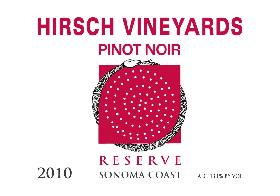 Hirsch Sonoma Coast Reserve Pinot Noir 2010 Front Label
