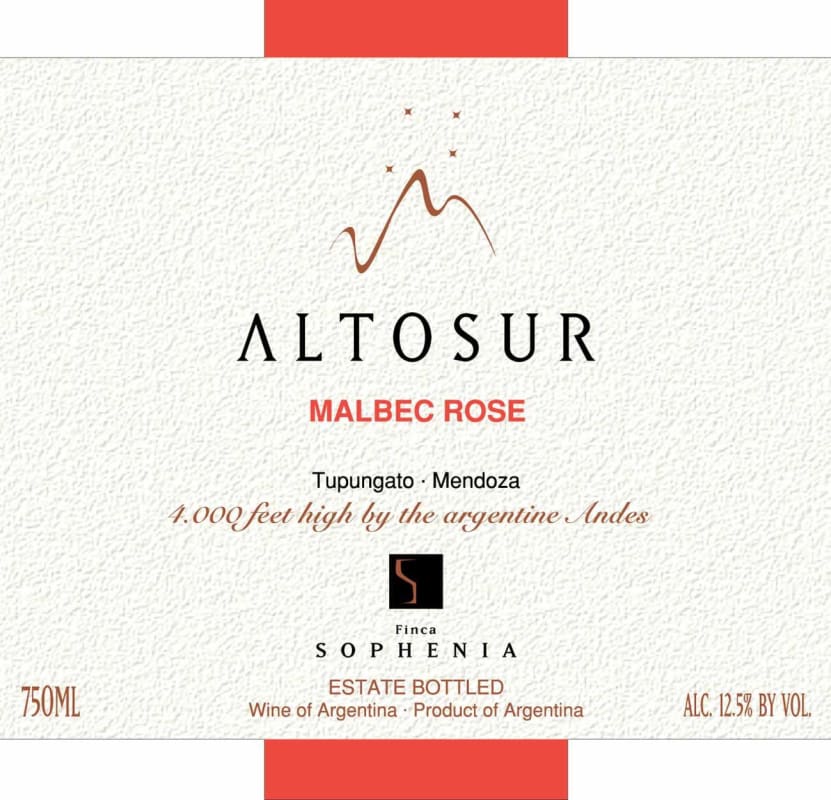 Finca Sophenia Altosur Malbec Rose 2006 Front Label