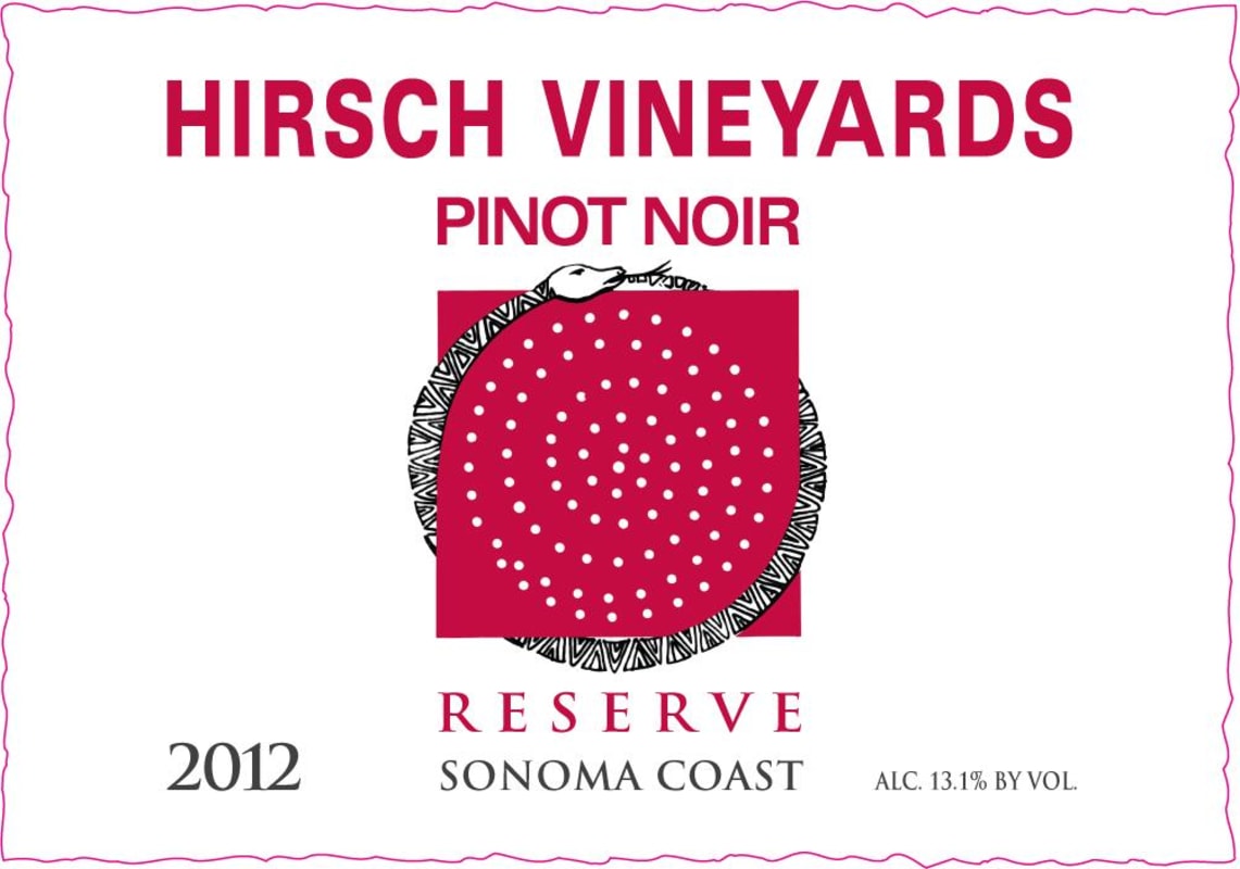 Hirsch Sonoma Coast Reserve Pinot Noir 2012 Front Label