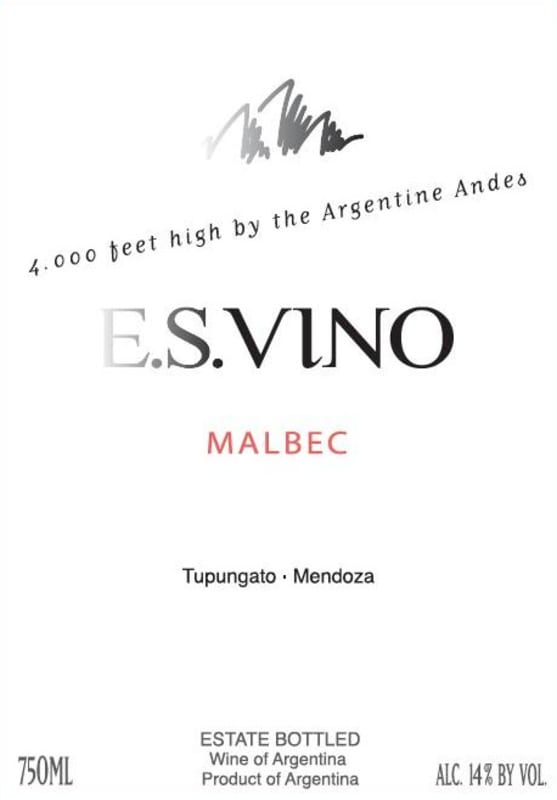 Finca Sophenia E.S. Vino Malbec 2015 Front Label