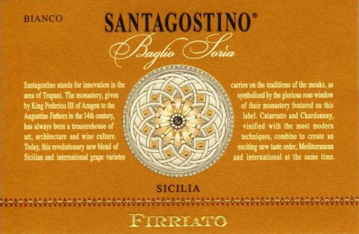 Firriato Santagostino 'Baglio Soria' Bianco 2015 Front Label