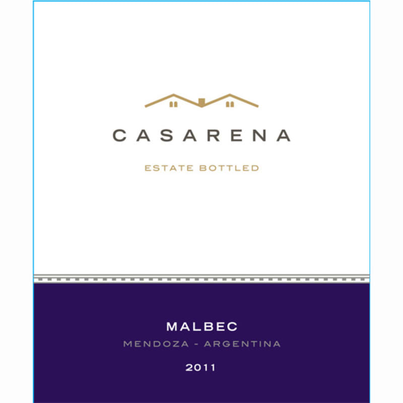 Casarena Malbec 2011 Front Label