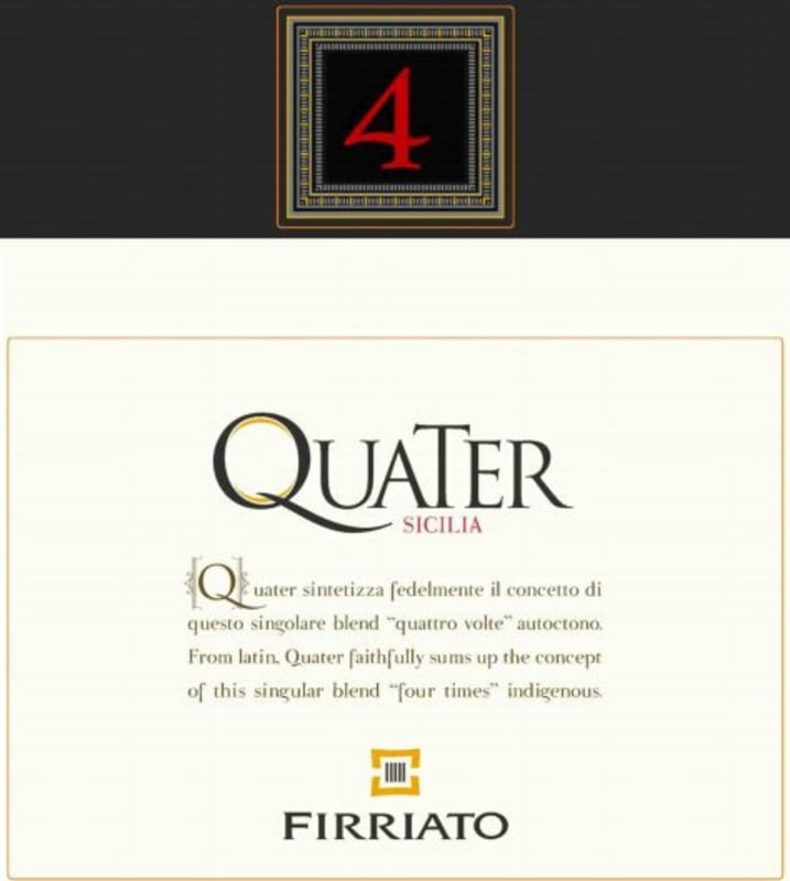 Firriato Quater Sicilia Rosso 2009 Front Label