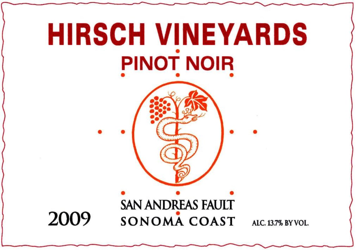 Hirsch San Andreas Fault Pinot Noir 2009 Front Label