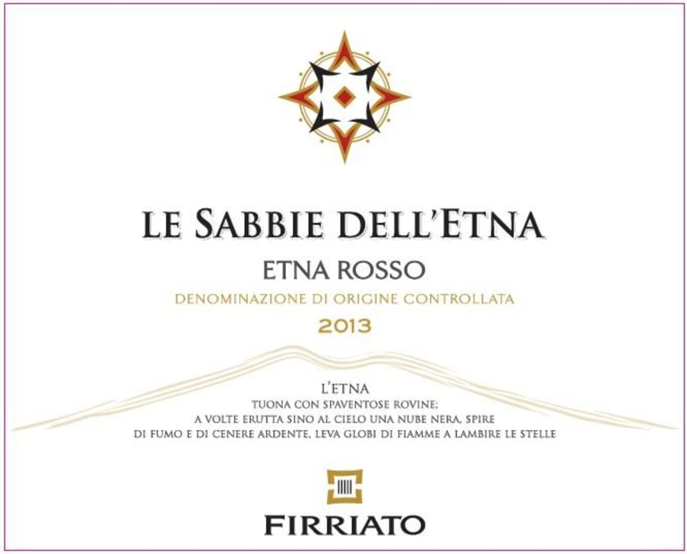 Firriato Le Sabbie dell'Etna Etna Rosso 2013 Front Label