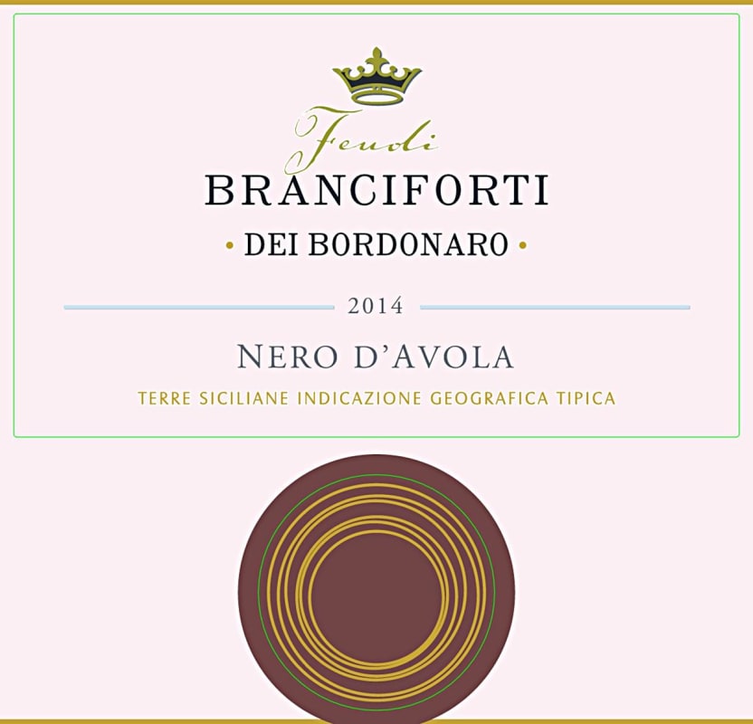 Firriato Feudi Branciforti dei Bordonaro Nero d'Avola 2014 Front Label