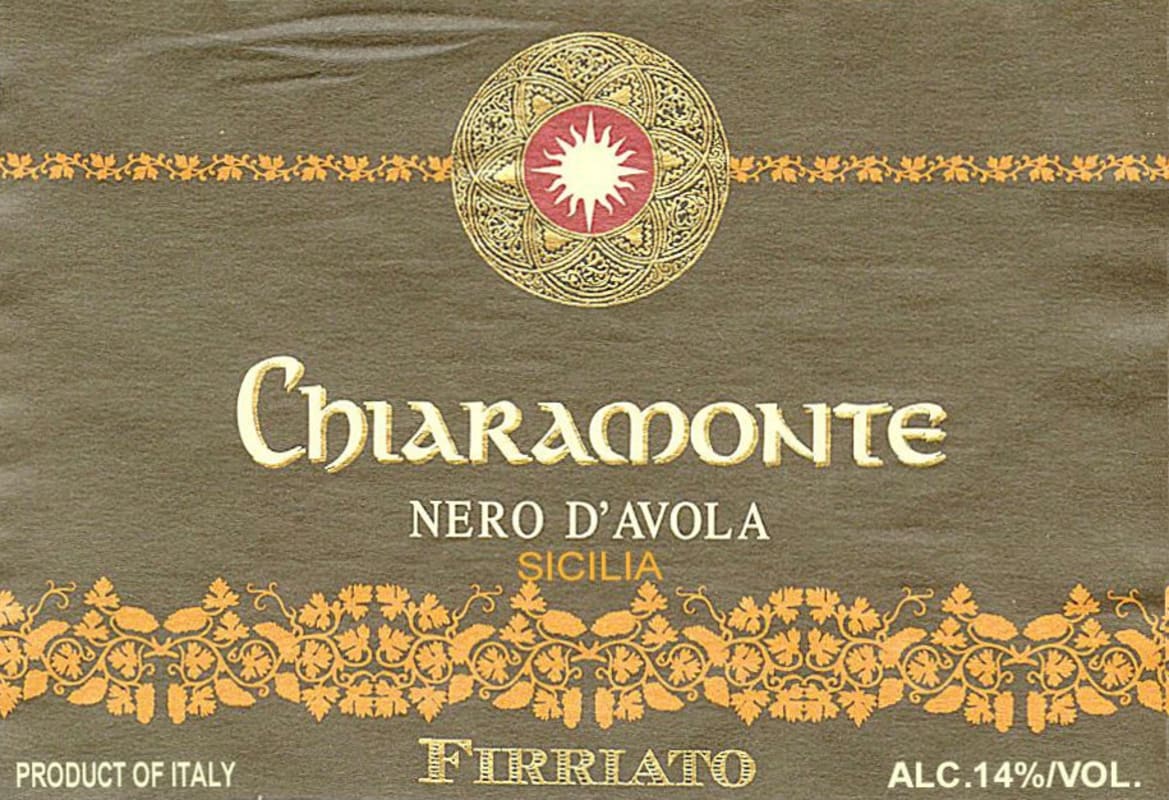 Firriato Chiaramonte Nero d'Avola 2012 Front Label