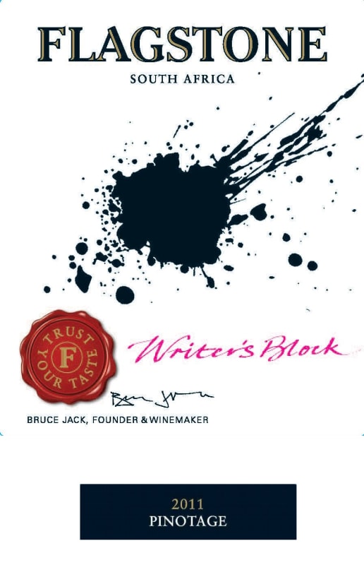 Flagstone Writer's Block Pinotage 2011 Front Label
