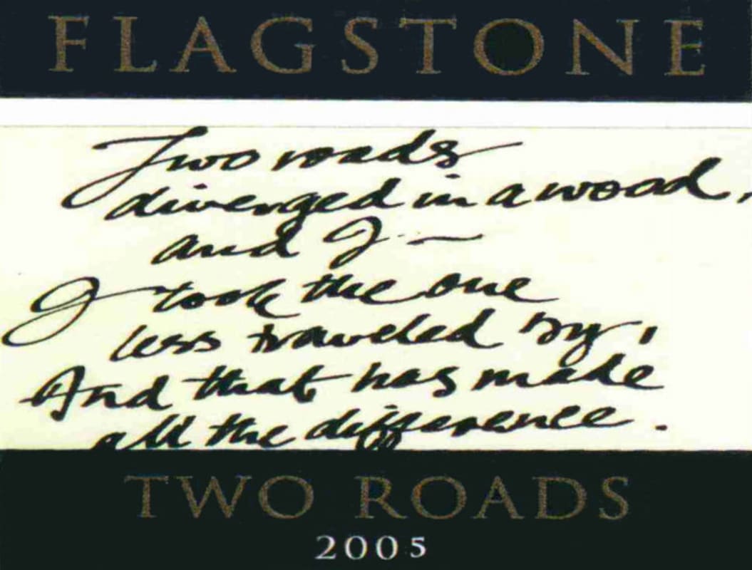 Flagstone Two Roads White 2005 Front Label