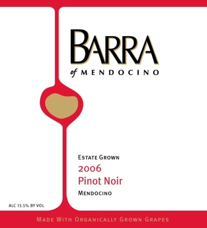 Barra of Mendocino Pinot Noir 2006 Front Label