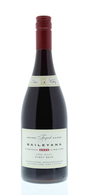 Baileyana Firepeak Pinot Noir 2009 Front Bottle Shot